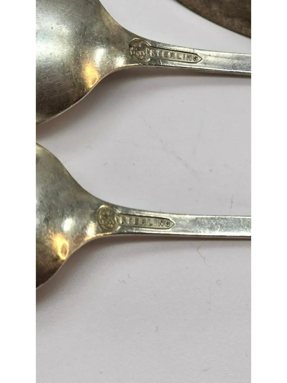 Sterling Silver Monogrammed Teaspoons Set Of 4 Antique Vintage CM2265